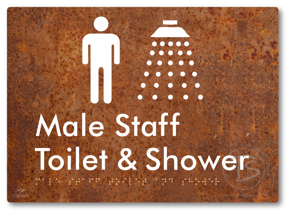 Male Staff Toilet and Shower - Braille Tactile Signs Aust.