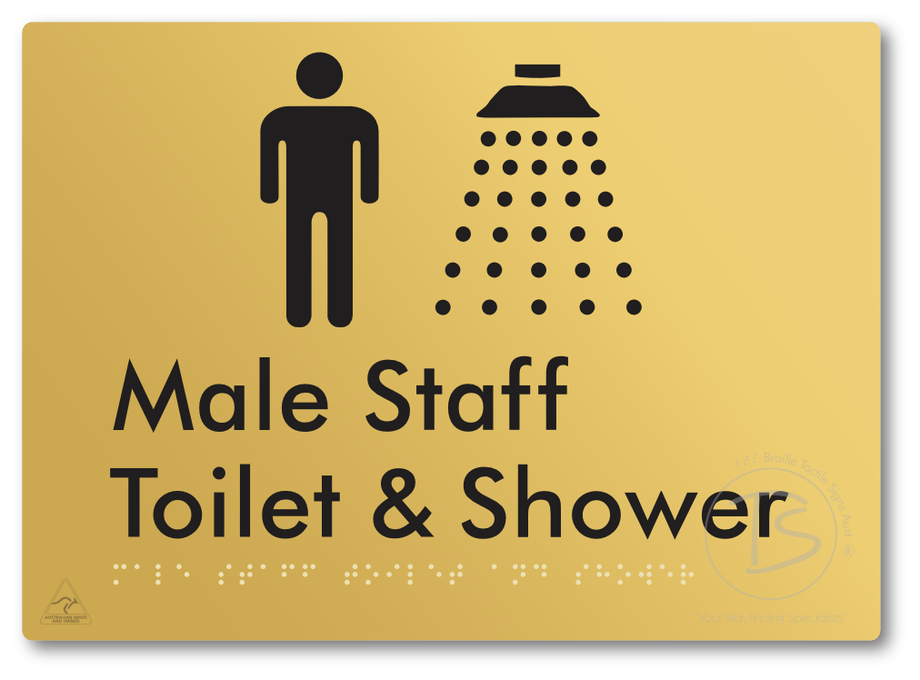 Male Staff Toilet and Shower - Braille Tactile Signs Aust.