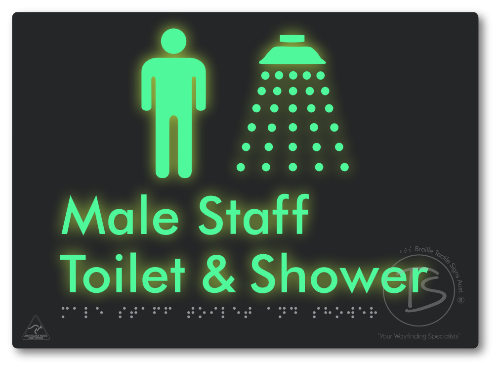 Male Staff Toilet and Shower - Braille Tactile Signs Aust.