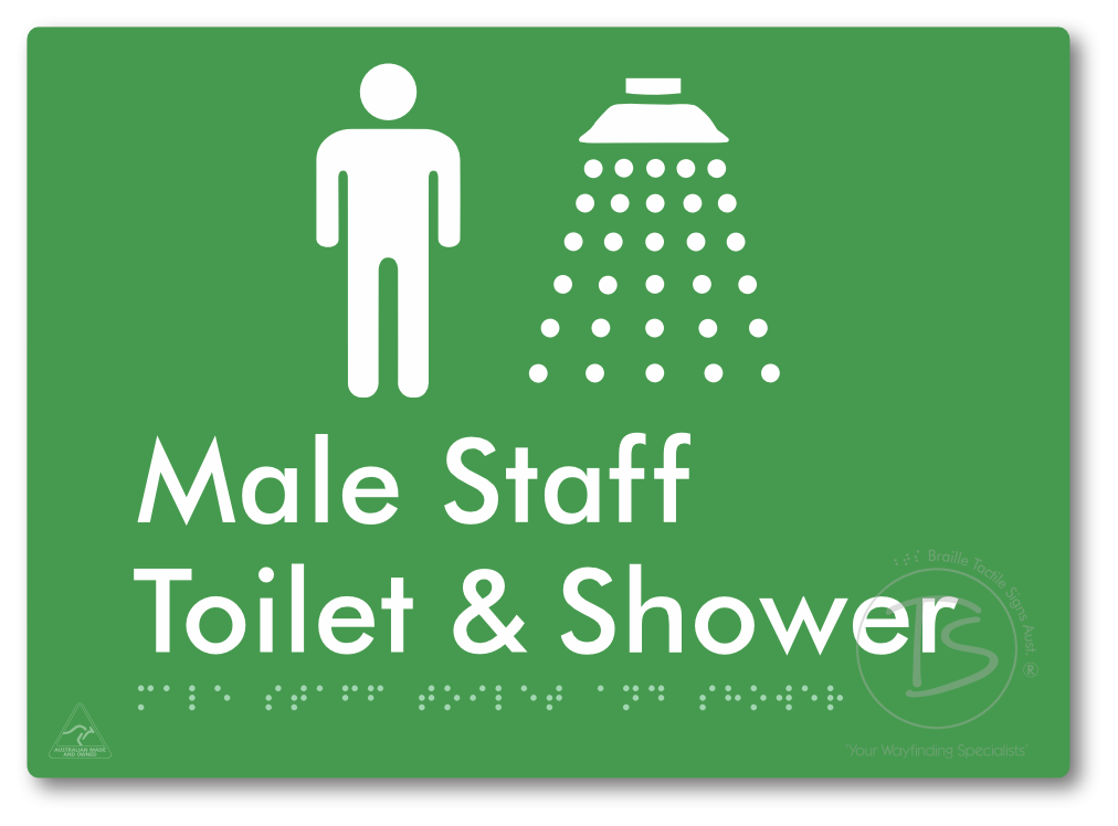 Male Staff Toilet and Shower - Braille Tactile Signs Aust.