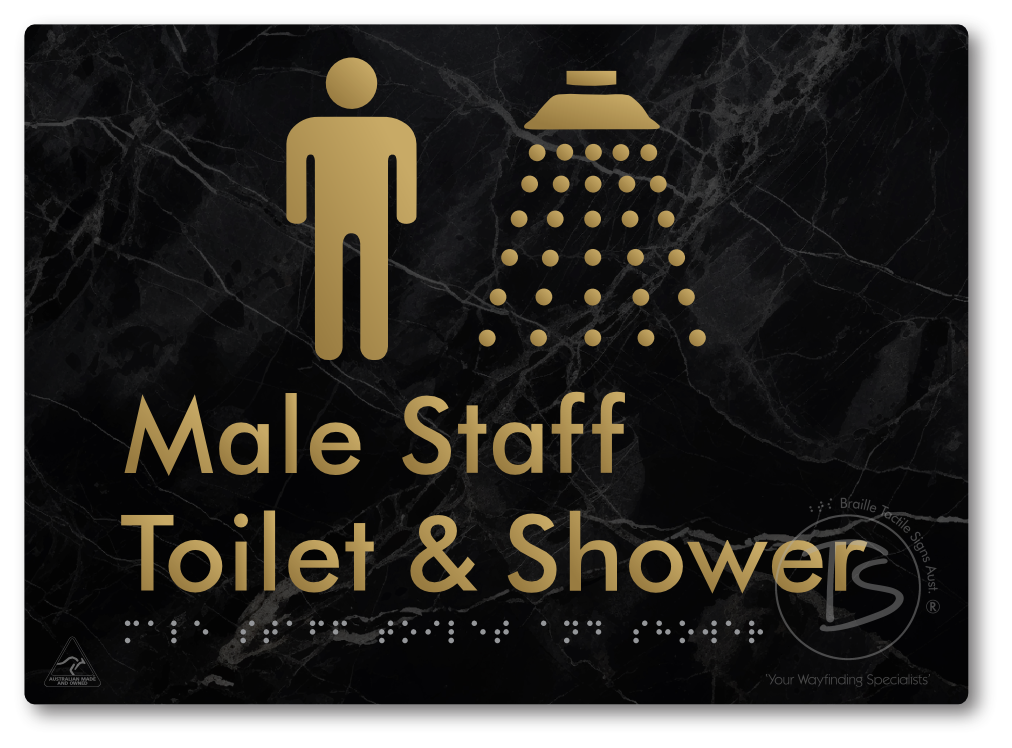 Male Staff Toilet and Shower - Braille Tactile Signs Aust.