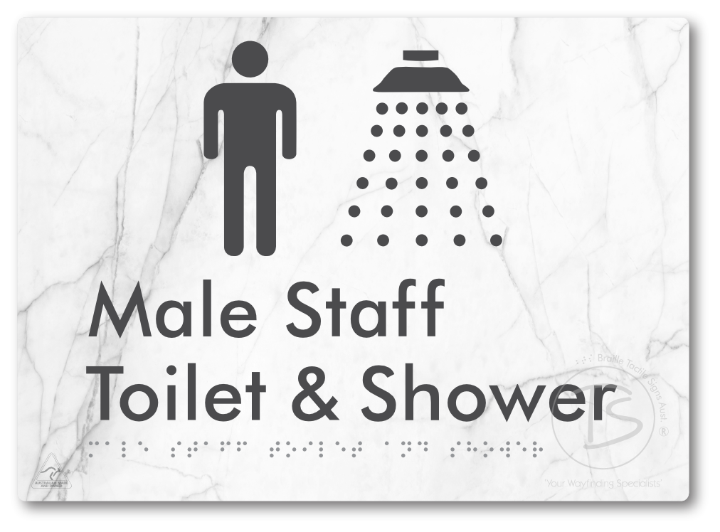 Male Staff Toilet and Shower - Braille Tactile Signs Aust.