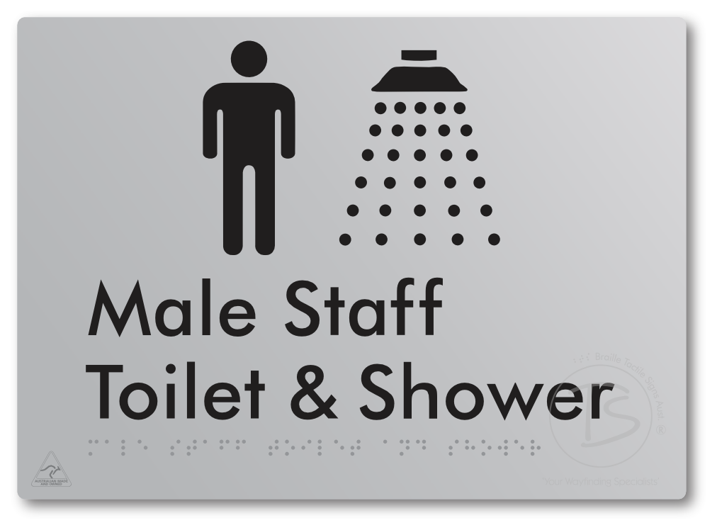 Male Staff Toilet and Shower - Braille Tactile Signs Aust.