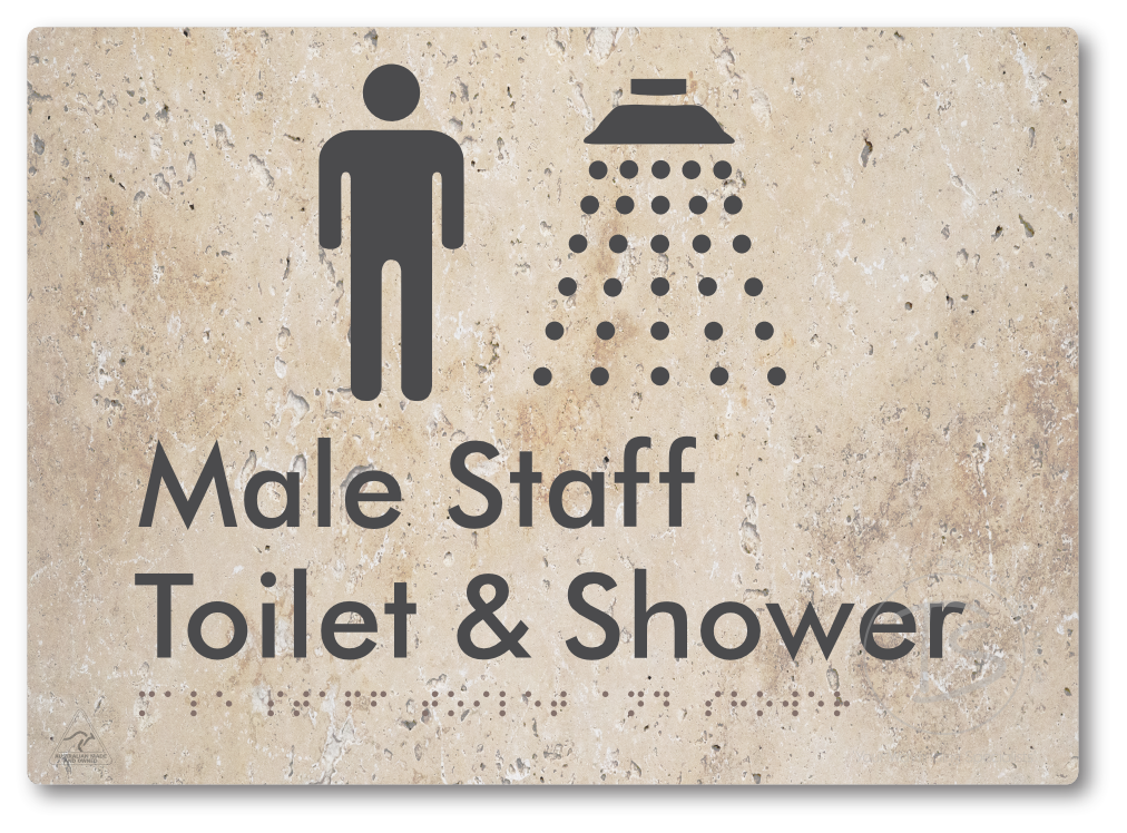 Male Staff Toilet and Shower - Braille Tactile Signs Aust.