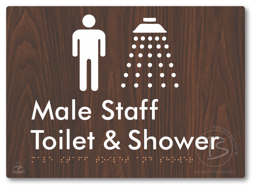 Male Staff Toilet and Shower - Braille Tactile Signs Aust.