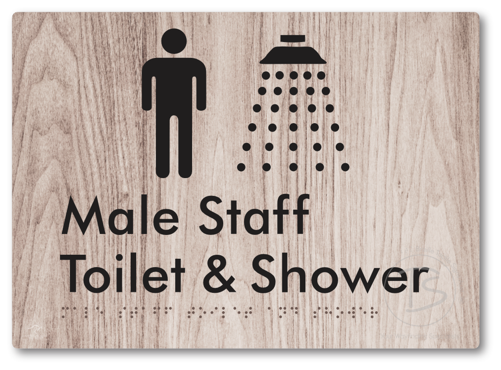 Male Staff Toilet and Shower - Braille Tactile Signs Aust.