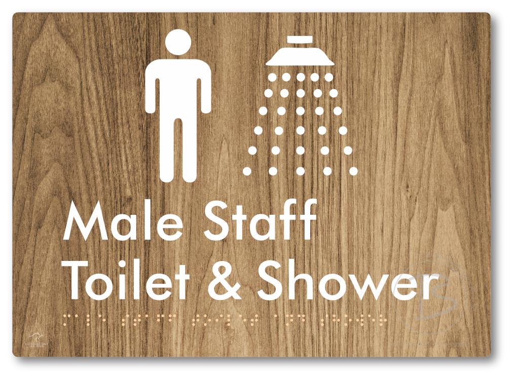 Male Staff Toilet and Shower - Braille Tactile Signs Aust.