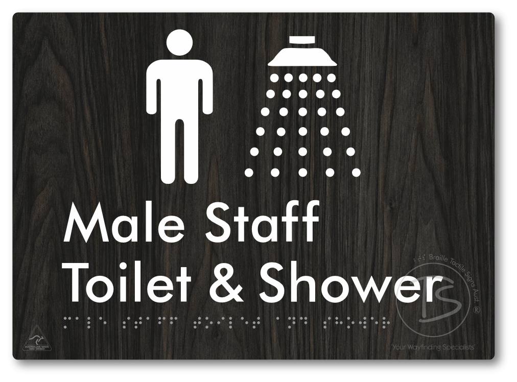 Male Staff Toilet and Shower - Braille Tactile Signs Aust.