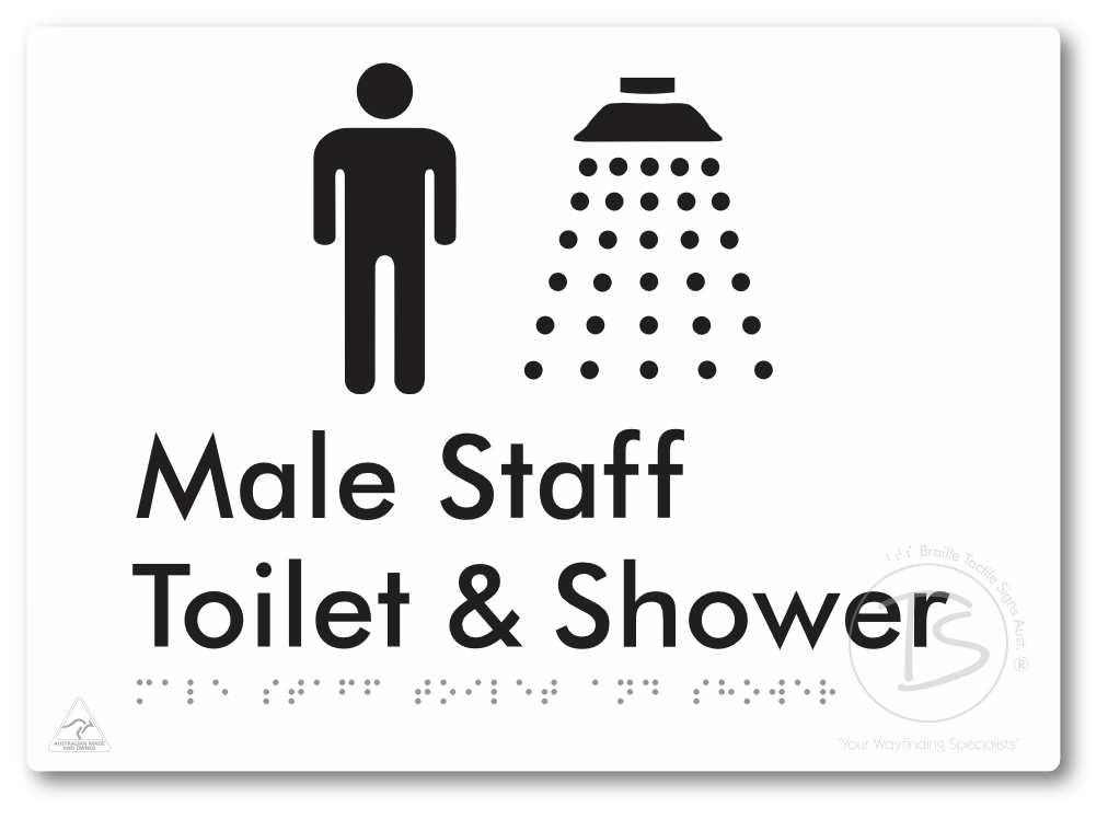 Male Staff Toilet and Shower - Braille Tactile Signs Aust.