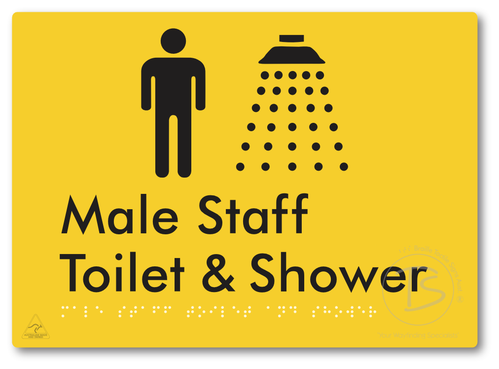 Male Staff Toilet and Shower - Braille Tactile Signs Aust.