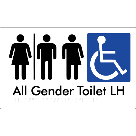 All Gender Accessible Toilet LH / RH with Air Lock - Braille Tactile Signs Aust.