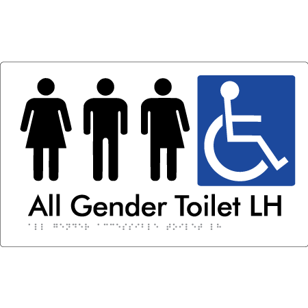 All Gender Accessible Toilet LH / RH - Braille Tactile Signs Aust.