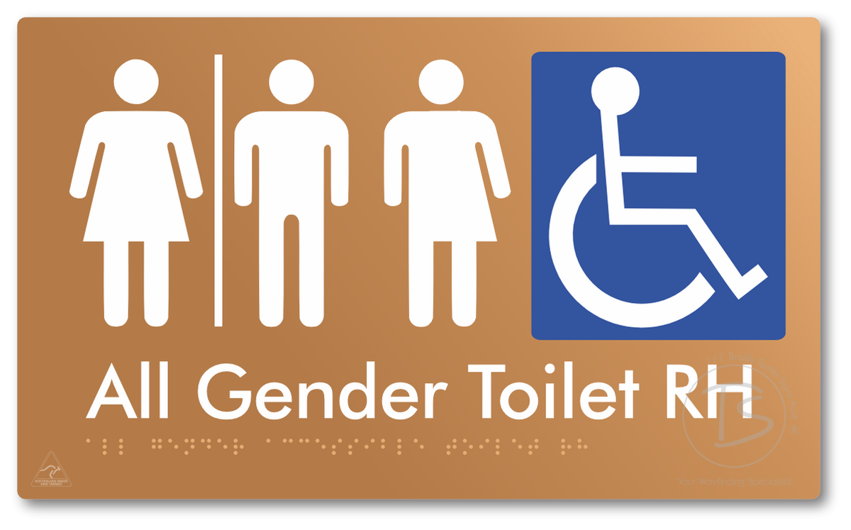 All Gender Accessible Toilet LH or RH with Air Lock - Braille Tactile Signs Aust.
