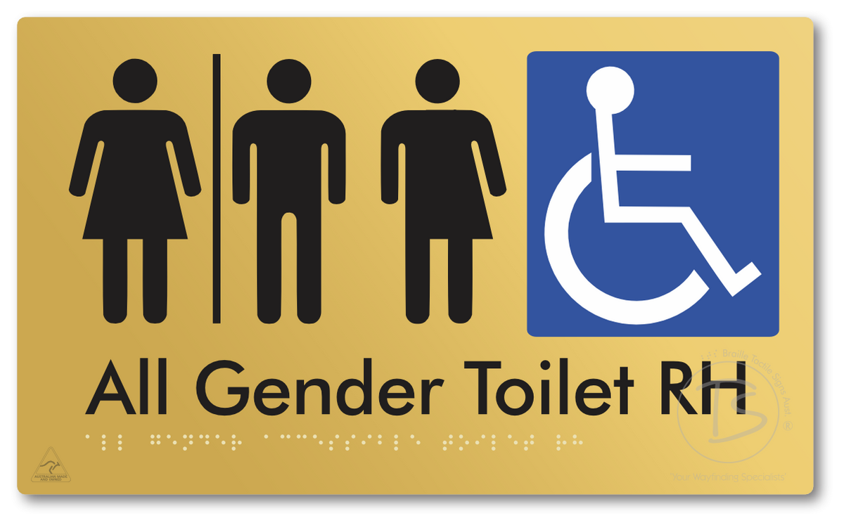 All Gender Accessible Toilet LH or RH with Air Lock - Braille Tactile Signs Aust.