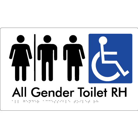 All Gender Accessible Toilet LH / RH with Air Lock - Braille Tactile Signs Aust.