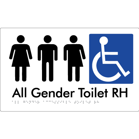 All Gender Accessible Toilet LH / RH - Braille Tactile Signs Aust.