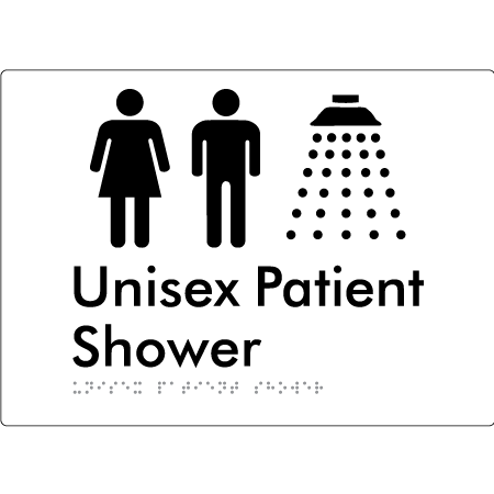 Unisex Patient Shower - Braille Tactile Signs Aust.