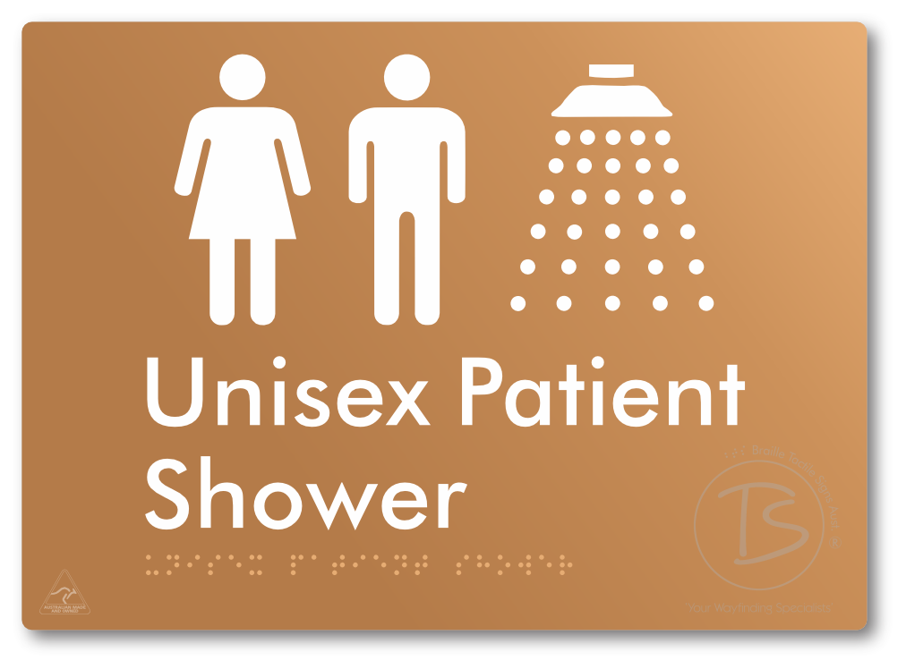 Unisex Patient Shower - Braille Tactile Signs Aust.