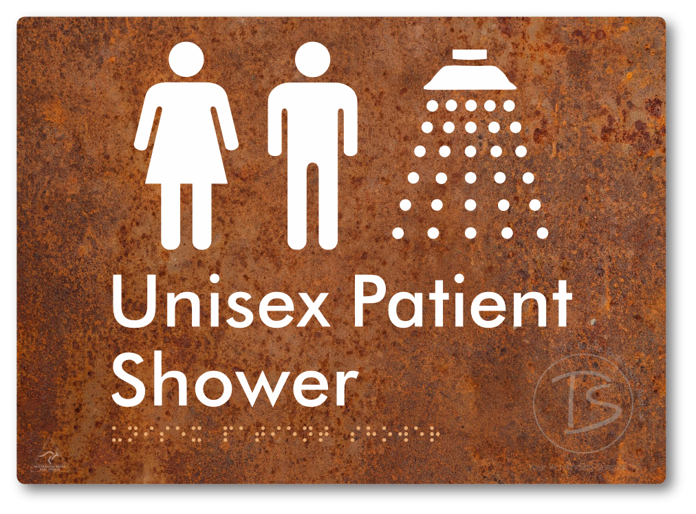 Unisex Patient Shower - Braille Tactile Signs Aust.