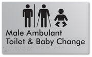 Male Toilet with Ambulant Cubicle and Baby Change with Air Lock - Braille Tactile Signs Aust.