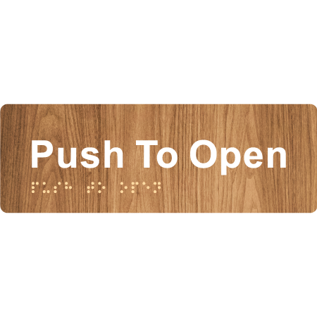 Push To Open - Braille Tactile Signs Aust.
