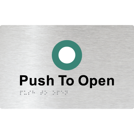 Push to Open - Braille Tactile Signs Aust.