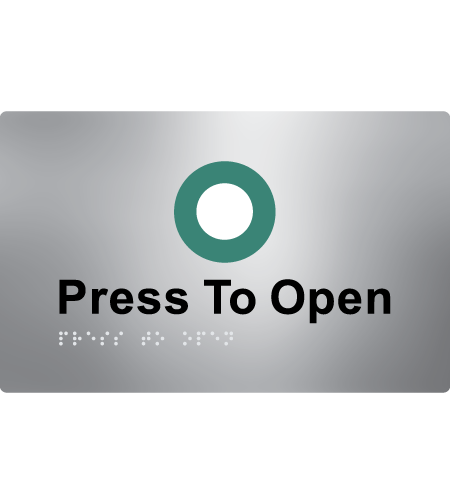 Press to Open - Braille Tactile Signs Aust.
