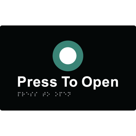 Press to Open - Braille Tactile Signs Aust.