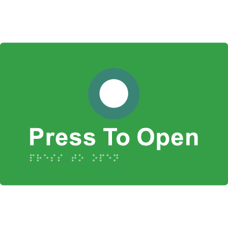 Press to Open - Braille Tactile Signs Aust.