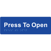 Press To Open - Braille Tactile Signs Aust.