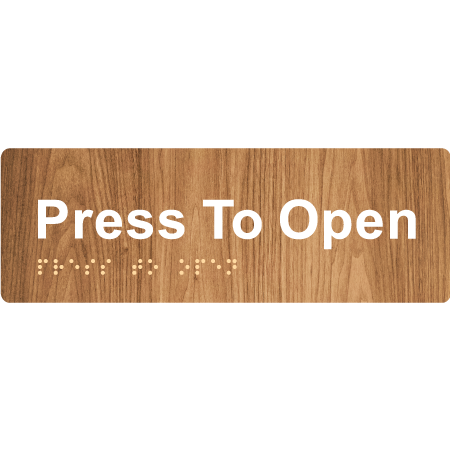 Press To Open - Braille Tactile Signs Aust.