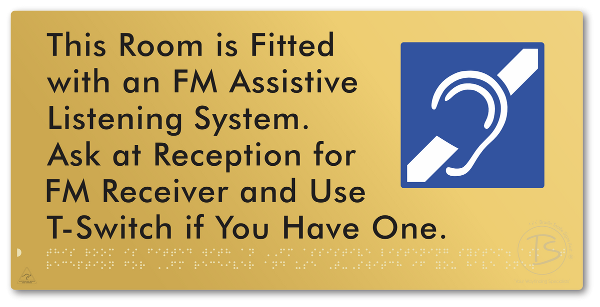This Room is Fitted with an FM Assistive Listening System. Ask at Reception for FM Receiver and Use T-Switch if You Have One