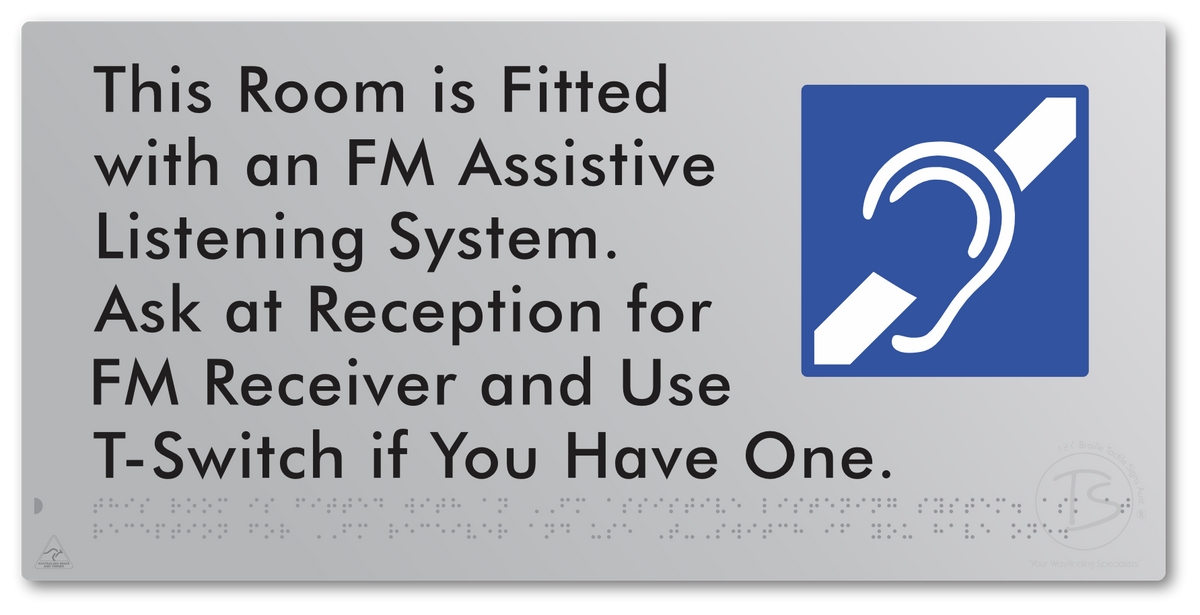 This Room is Fitted with an FM Assistive Listening System. Ask at Reception for FM Receiver and Use T-Switch if You Have One