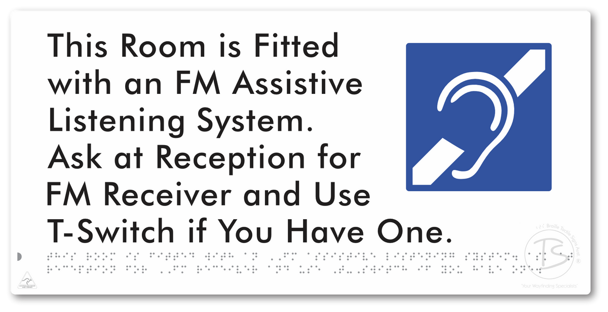 This Room is Fitted with an FM Assistive Listening System. Ask at Reception for FM Receiver and Use T-Switch if You Have One
