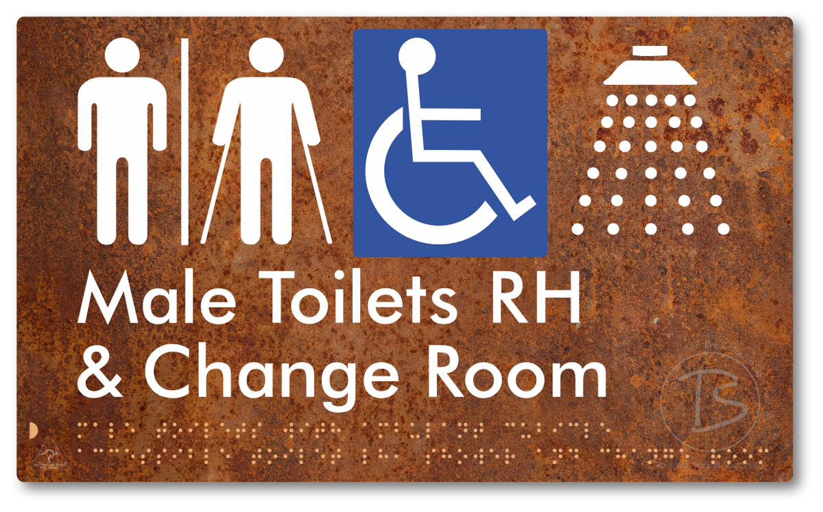 Male Toilets with Ambulant Cubicle Accessible Toilet RH, Shower and Change Room with Air Lock