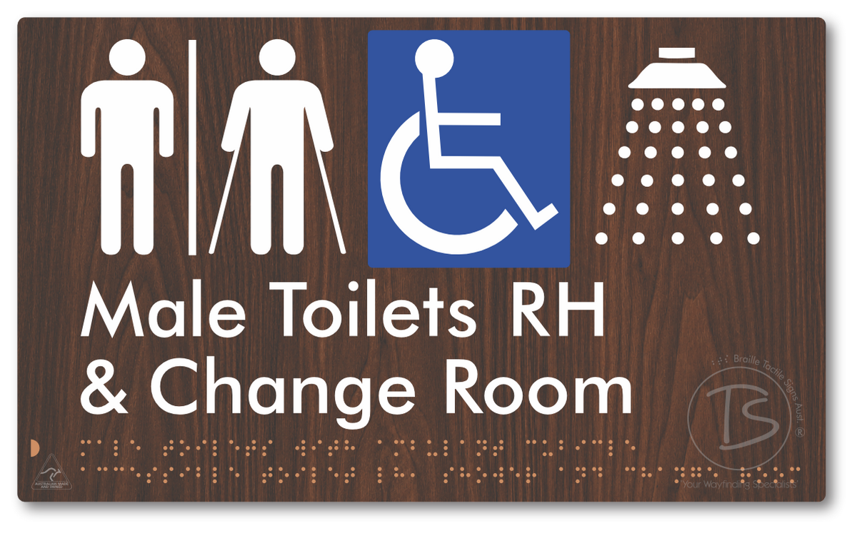 Male Toilets with Ambulant Cubicle Accessible Toilet RH, Shower and Change Room with Air Lock