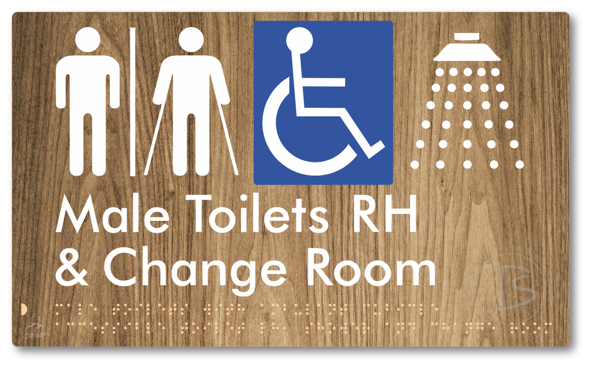Male Toilets with Ambulant Cubicle Accessible Toilet RH, Shower and Change Room with Air Lock