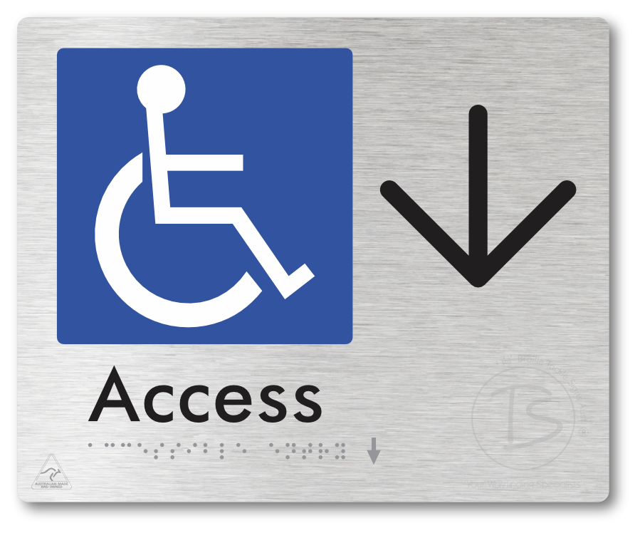 Accessible Entry with Large Directional Arrow