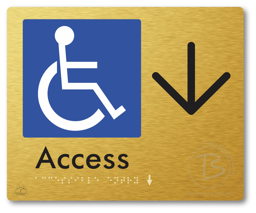 Accessible Entry with Large Directional Arrow