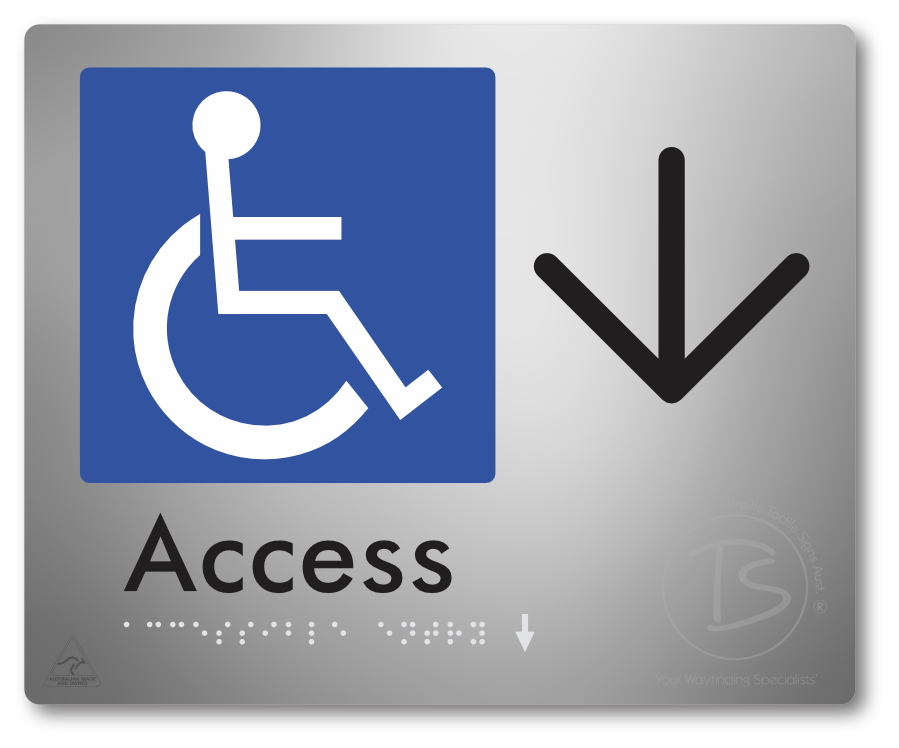 Accessible Entry with Large Directional Arrow