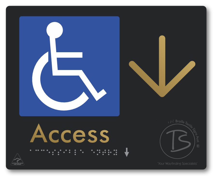 Accessible Entry with Large Directional Arrow