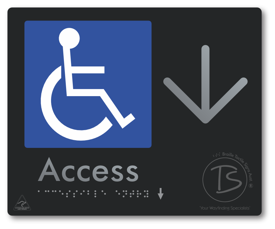 Accessible Entry with Large Directional Arrow