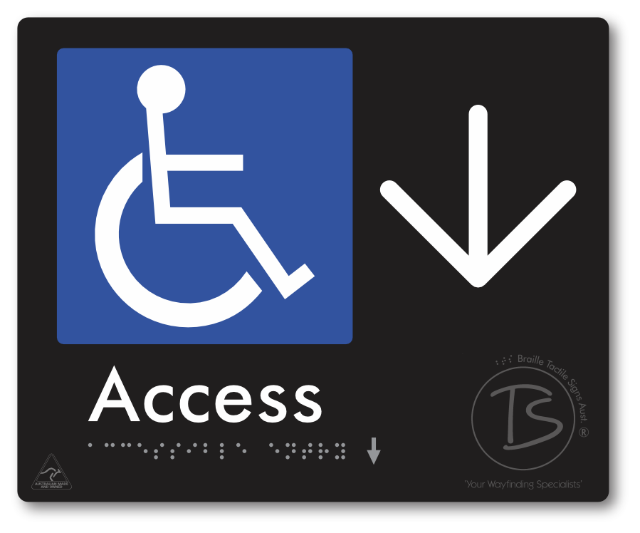 Accessible Entry with Large Directional Arrow