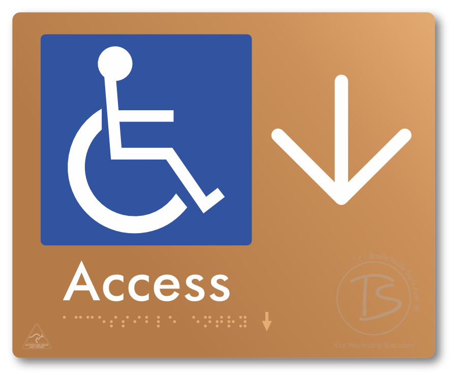 Accessible Entry with Large Directional Arrow