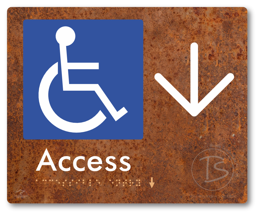 Accessible Entry with Large Directional Arrow