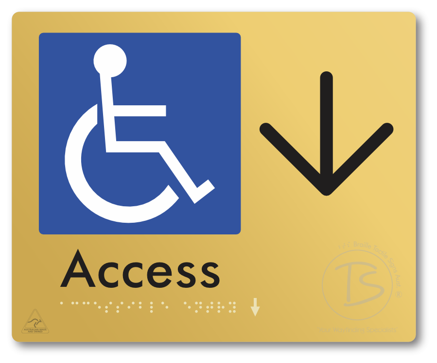 Accessible Entry with Large Directional Arrow