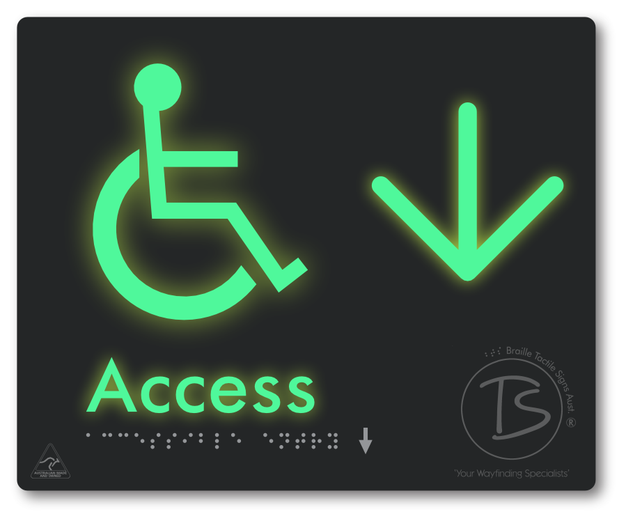 Accessible Entry with Large Directional Arrow