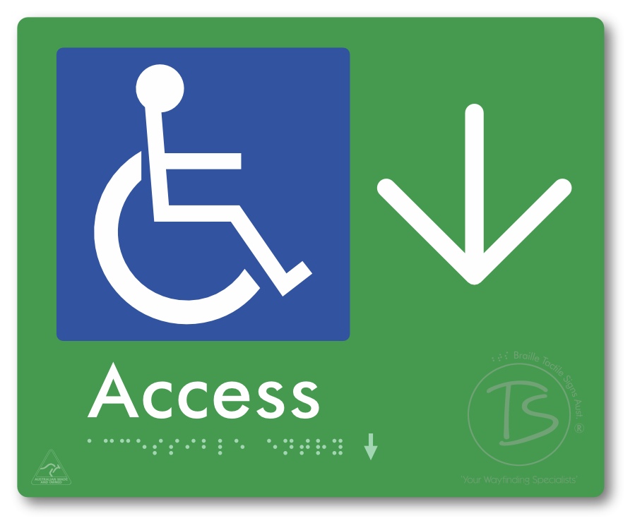 Accessible Entry with Large Directional Arrow