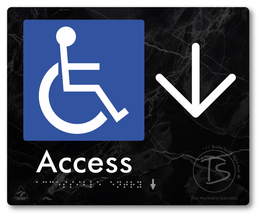 Accessible Entry with Large Directional Arrow