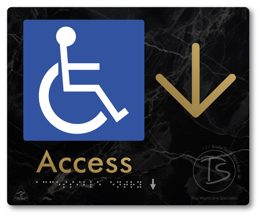 Accessible Entry with Large Directional Arrow